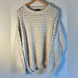 Vintage Peconic Bay Traders Womens Crew Sweater Size XL Gray Knit Color Dot USA